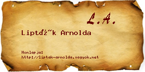 Lipták Arnolda névjegykártya